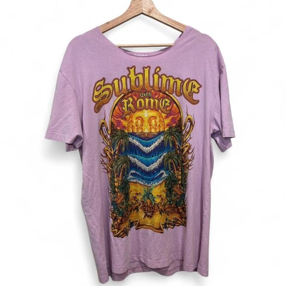 Sublime Tops - Sublime with Rome Summer Tour 2019 Pink Concert Tee – Size Large | Relaxed / Ove